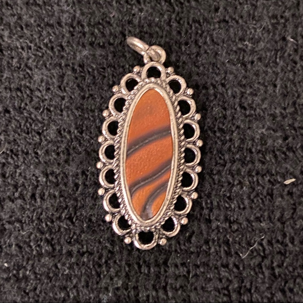 Faux metal and stone charm